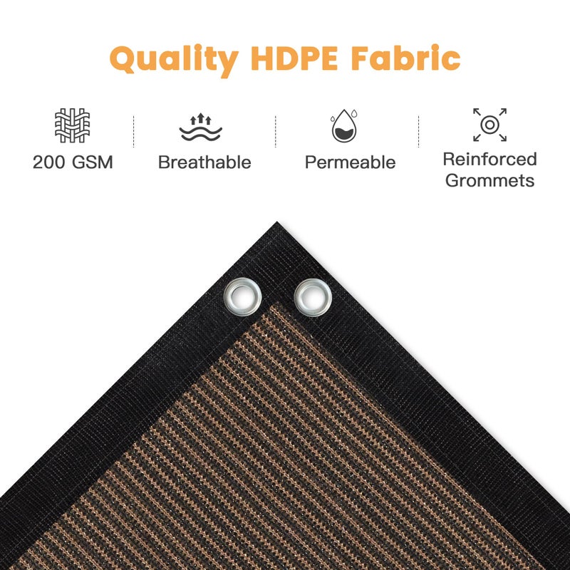 VICLLAX Shade Fabric Sun Shade Cloth Privacy Screen with Grommets for Patio Garden Pergola Cover Canopy 8x12 FT, Wheat - Image 3